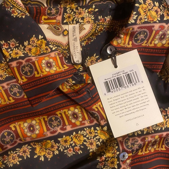 Spell X Elle Ferguson Rumor Print Shirt Dress in Regal - Picture 14 of 16